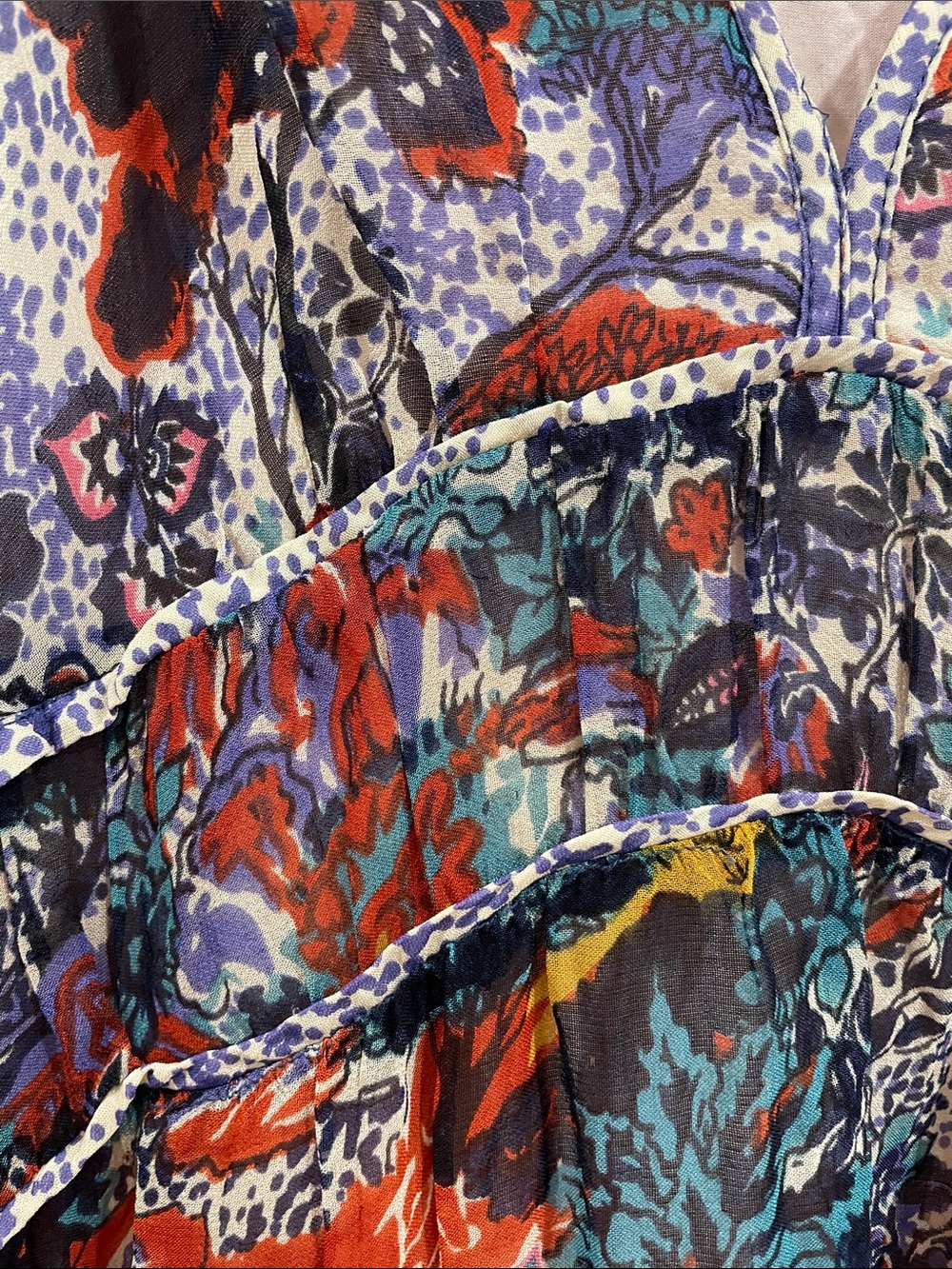Anthropologie Maeve Annabella Floral Paisley Boho Colorful Maxi Dress 10 Boho - Picture 10 of 16
